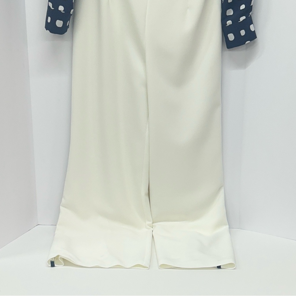 Navy Blue and White Polka Dot Jumpsuit Size 6 - Picture 4 of 14